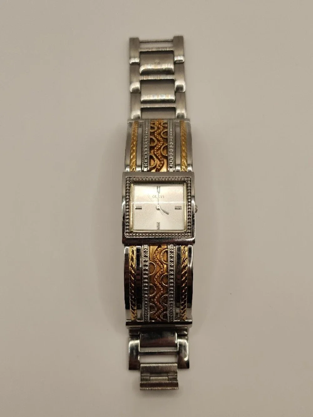 GUESS Two-Tone Gold & Silver Decorative Cuff Watch
